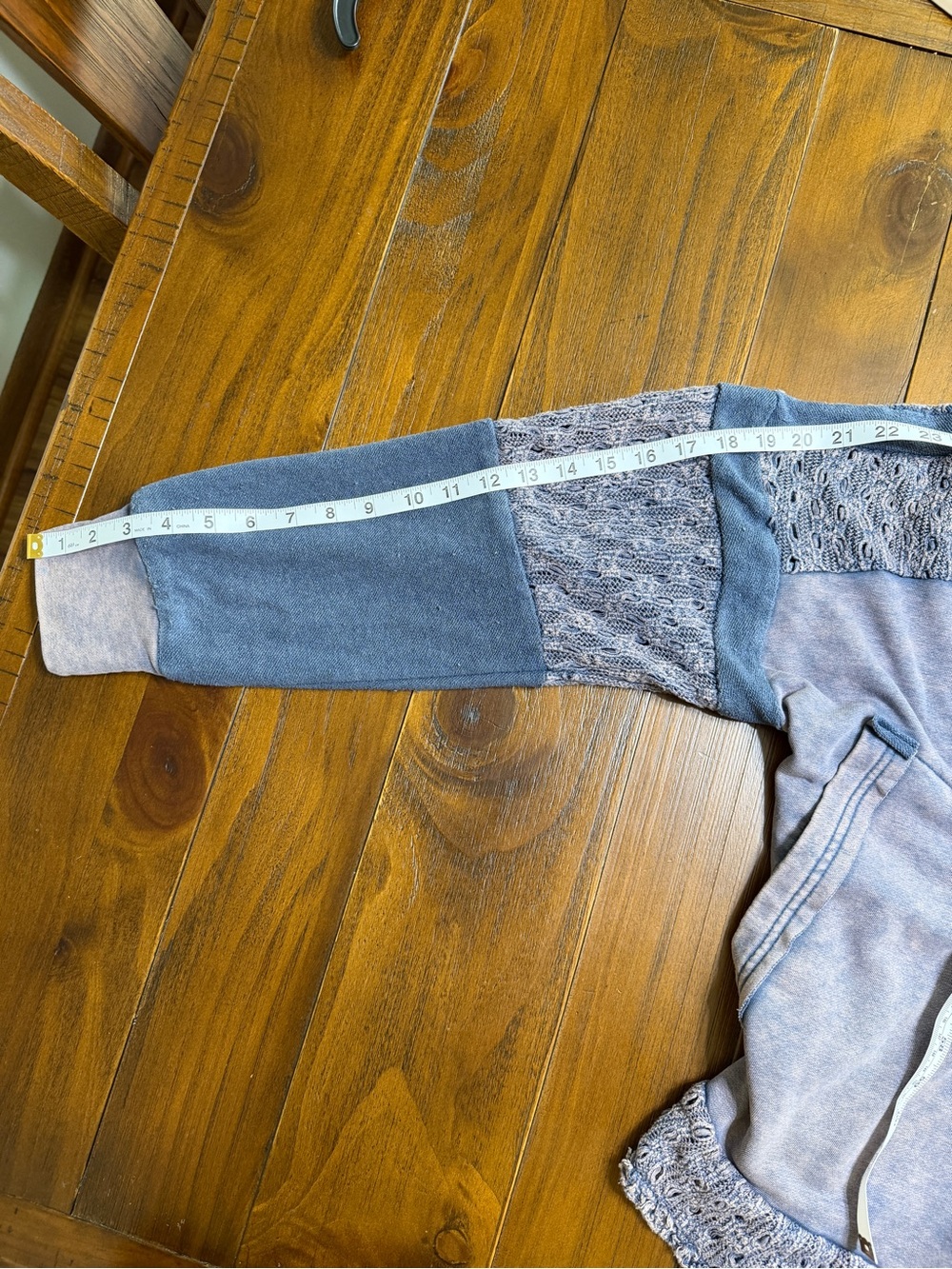 Oli & Hali Dusty Blue Mixed-Knit Zip Front Bomber - Picture 5 of 7